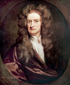 Retrato de Isaac Newton (1642-1727), matemático, físico e astrônomo inglês, Pintura de Godfrey Kneller (1646-1723)