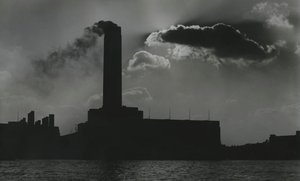 Central eléctrica do lado do Tamisa, Londres 1950s de Godfrey Macdominic