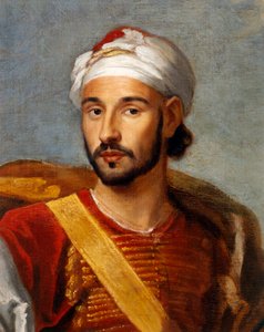 Detalhe, Muhammad Ohadu, o embaixador marroquino de Godfrey and Wyck Jan (1640 1700) Kneller