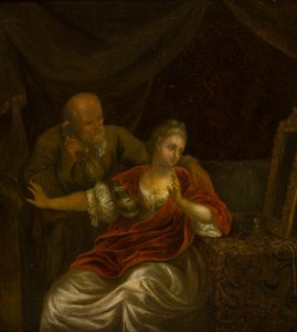 Uma oferta rejeitada, c.1663-1706 (óleo sobre tela) de Godfried (after) Schalken or Schalcken
