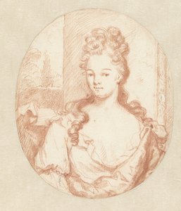 Retrato de uma jovem desconhecida, oval de Godfried Schalcken