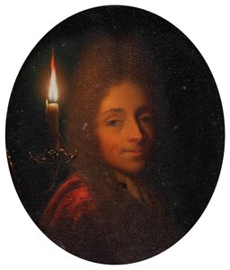 Autorretrato com vela acesa de Godfried Schalcken