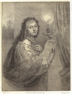 Mulher, com, vela de Godfried after Schalken or Schalcken
