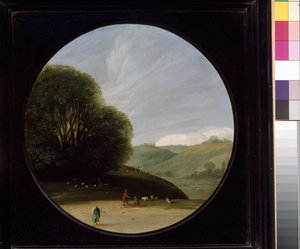 Paisagem com figuras pastorais, c. 1615 - 1638 (óleo sobre cobre)