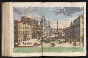 Piazza Navona te Roma
Prospecto do Palácio Papal no Quirinale conhecido como Monte Cavallo (título sobre o objecto) de Gommarus Wouters