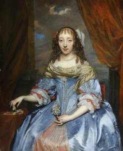 Senhora com um vestido de cetim azul de Gonzales Coques