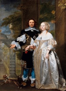 "Retrato de um Casal no Parque" Pintura de Gonzales Coques (Cockes, Cocs) (1614/18-1684) 1662 - Óleo sobre tela Dim 239x174 cm Staatliche Museen, Berlim de Gonzales Coques