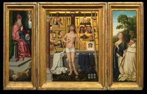 Tríptico de Antonius Tsgrooten (óleo sobre painel) de Goossen van der (1465 c.1538) Weyden