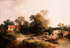 Crianças por um riacho de Gordon Arthur Meadows
