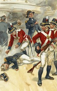 Almirante Lord Nelson fatalmente ferido na batalha de Trafalgar de Gordon Frederick Browne