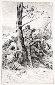 Uma ilustração de "com Wolfe em Canadá, ou a vitória de um continente" por GA Henty, bar. Blackie e filho Ltd., 1887 de Gordon Frederick Browne