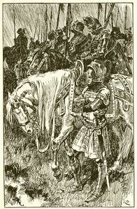 Ingleses esperando pela manhã da batalha de Agincourt