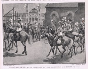 O retorno do general Ian Hamilton a Pretória: sua força marchando por Lord Roberts 30 de julho de 1900 de Gordon Frederick Browne