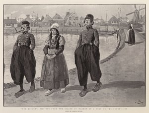 Seu acompanhante, visitantes da ilha de Marken em um porto no Zuyder Zee de Gordon Frederick Browne