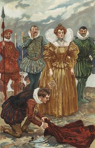 Sir Walter Raleigh oferecendo sua capa para a rainha Elizabeth I