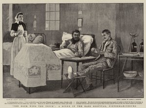 O bôer ganha o truque, uma cena no hospital de base, Pietermaritzburg de Gordon Frederick Browne