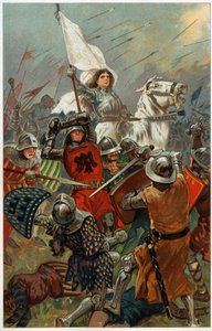 "The Maid inspirou seus conterrâneos com sua própria fé e coragem", ilustração de "Heroes und Heroines of English History", de Alice S. Hoffman de Gordon Frederick Browne