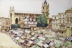 Norwich: O Mercado e a Igreja de São Pedro Mancroft de Gordon Mitchell Forsyth