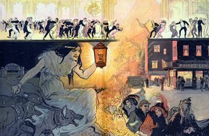 A Dança da Morte, pub. 1912 (litografia a cores) de Gordon Ross