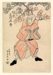 O ator Bando Mitsugoro III, no papel de Tokoshiro ou possivelmente Dojishiro, c.1808-25 (xilogravura a cores)
