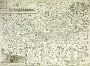 Um mapa da Áustria e da Tchecoslováquia, 1718 de Gottfried Pfantz
