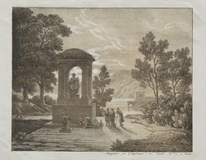 Livro de ensaios de litografia usando diferentes meios de desenho, como giz de cera, caneta, pincel ..., c. 1816