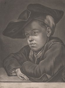 Rapaz sentado à mesa de Gottlieb Heiss