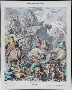 Hannibal atravessa os Alpes from Münchener Bilderbogen de Gottlob Heinrich Leutemann