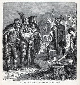 Entrevista entre Julian e chefes francos, 1882 de Gottlob Heinrich Leutemann