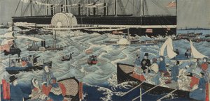 Um grande navio da América de Gountei Sadahide