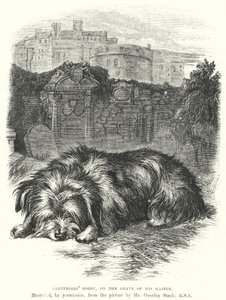 Bobby dos Greyfriars, na Túmulo do seu Mestre (gravura) de Gourlay Steel