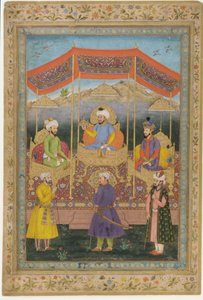 Grupo ancestral de governantes Mughal, século 18.