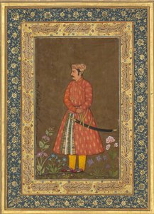 Retrato de Rup Singh, Folio do álbum Shah Jahan, verso: ca. 1615-20, reto: ca. 1500