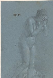 Mulher em pé com os olhos cobertos de Govert Flinck (attributed to)