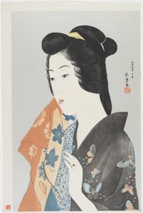 (Woman Holding Towel), Outubro de 1920 de Goyo Hashiguchi