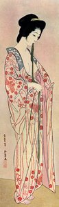 Uma mulher japonesa vestindo um nagajuban, 1920 1930.