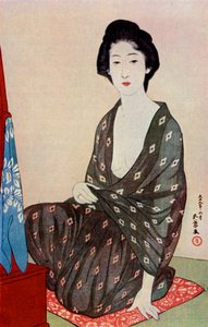 Uma mulher japonesa vestindo roupas de verão, 1920 1930.