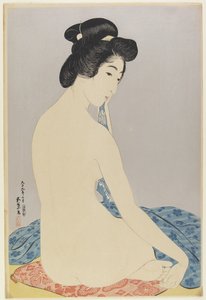 Mulher depois do banho, julho de 1920 de Goyo Hashiguchi