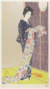 Mulher no Kimono de Verão, Agosto de 1920 de Goyo Hashiguchi
