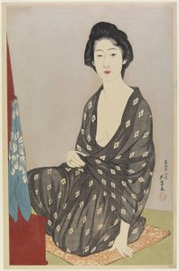Mulher em Roupa de Verão, Junho de 1920 de Goyo Hashiguchi