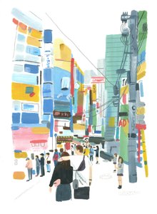 Akihabara, 2015 (óleo sobre papel)