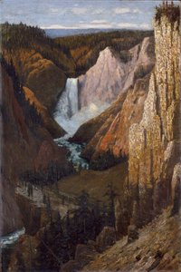 Vista das Cataratas Inferiores, Grand Canyon do Yellowstone, 1890. de Grafton Tyler Brown