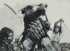 Barba negra (guache sobre papel) de Graham Coton