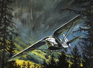 O piloto pioneiro Bert Hinkler luta para controlar o seu De Havilland de Graham Coton