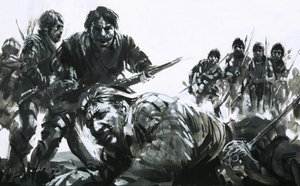 O grupo de Sir Francis Drake foi forçado a regressar ao seu navio pelos habitantes locais após a morte de um marinheiro de Graham Coton