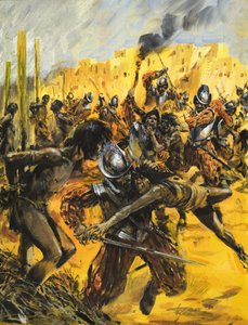 Conquistadores espanhóis (guache sobre papel) de Graham Coton