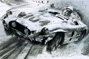 Stirling Moss (guache sobre papel) de Graham Coton