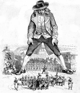 Ilustração para "As Viagens de Gulliver", escrita por Jonathan Swift