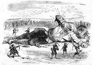 Ilustração para "As Viagens de Gulliver", escrita por Jonathan Swift