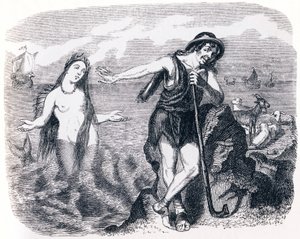 O Shepard e o mar (Le berger et la mer) - Fábulas de La Fontaine de Grandville